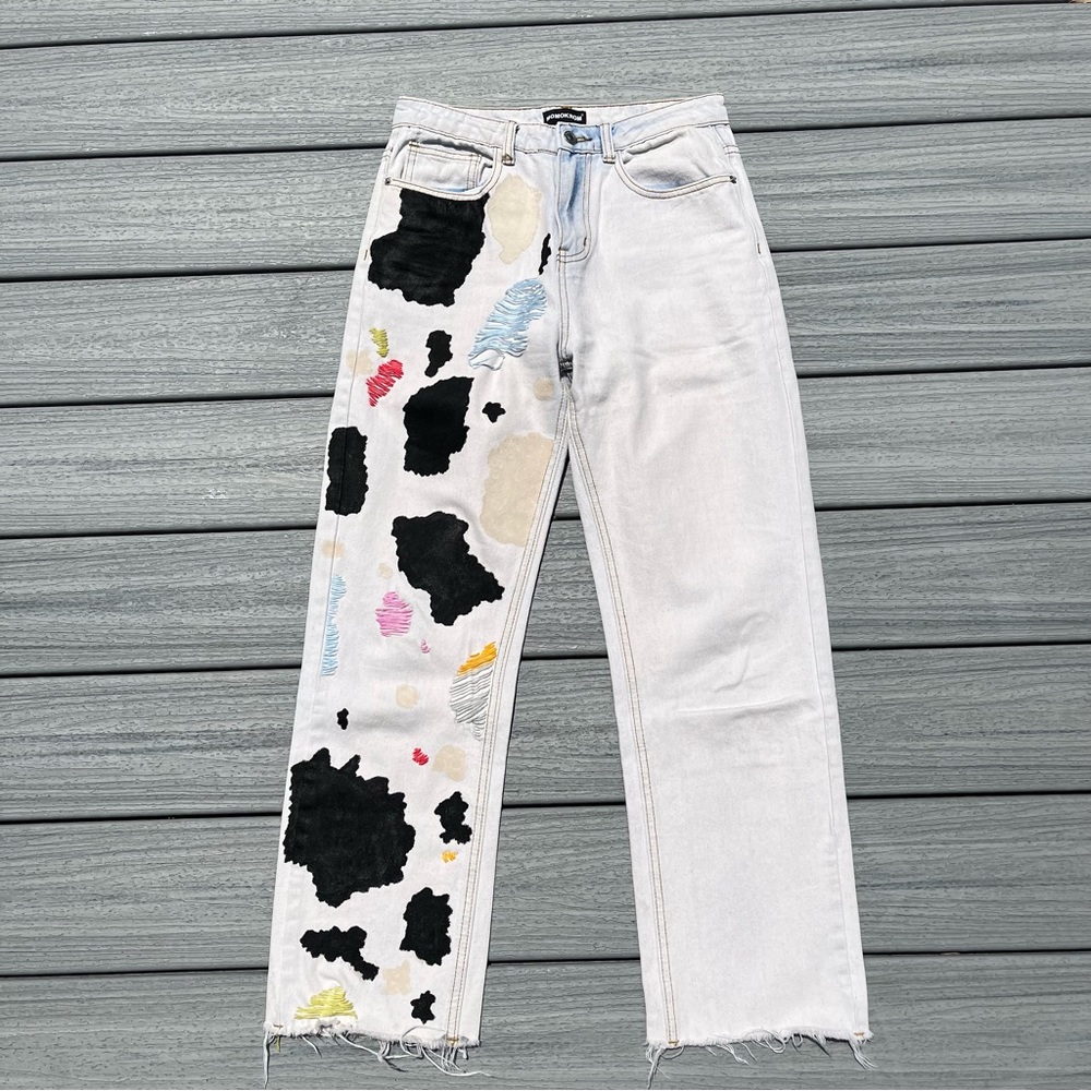 Momokrom Cow Print Jeans